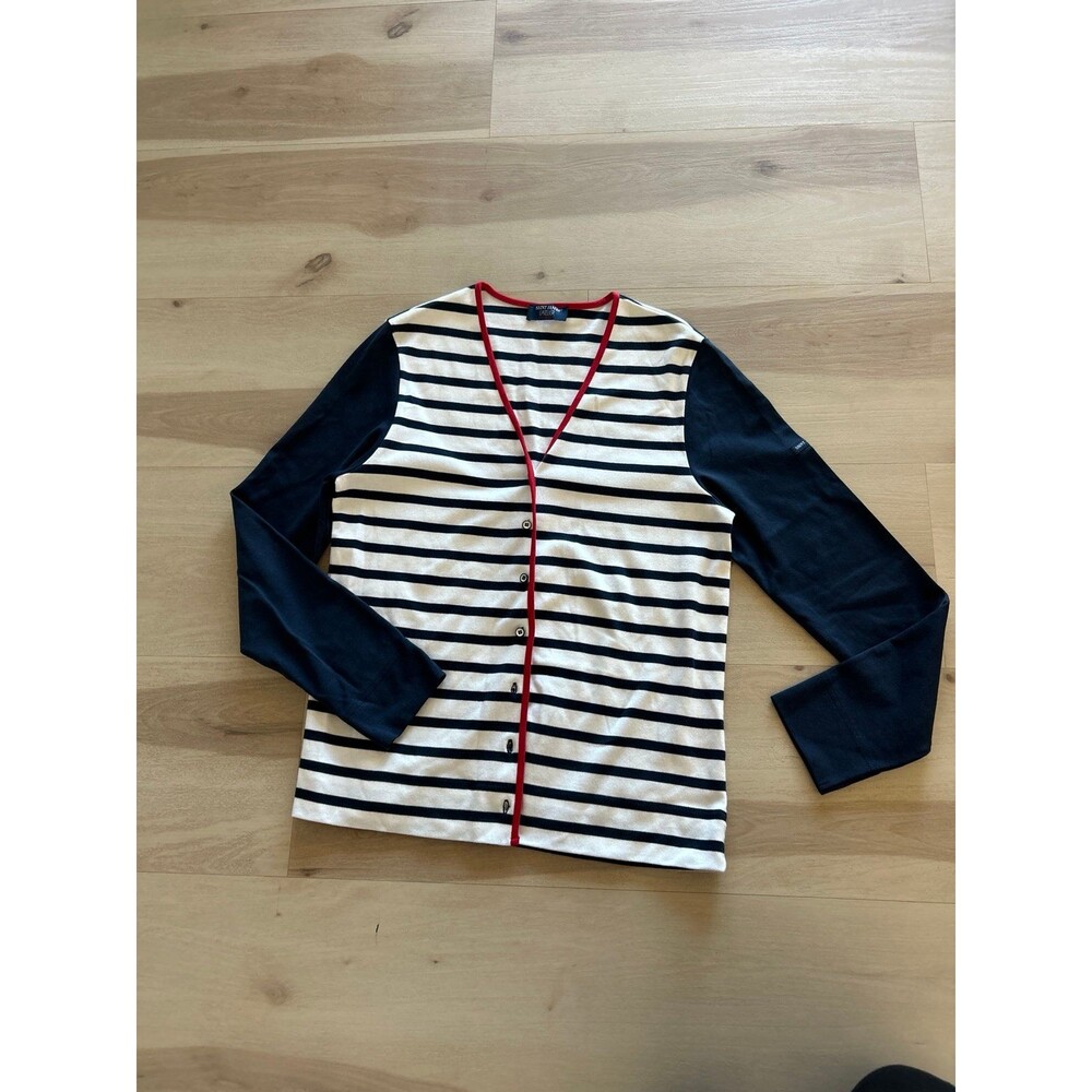 Striped Long Sleeve Button Up Cardigan